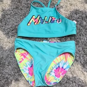Girls size 10 Justice reversible bikini